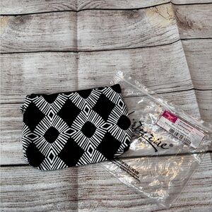 Thirty-One Black and White Geometric Pouch